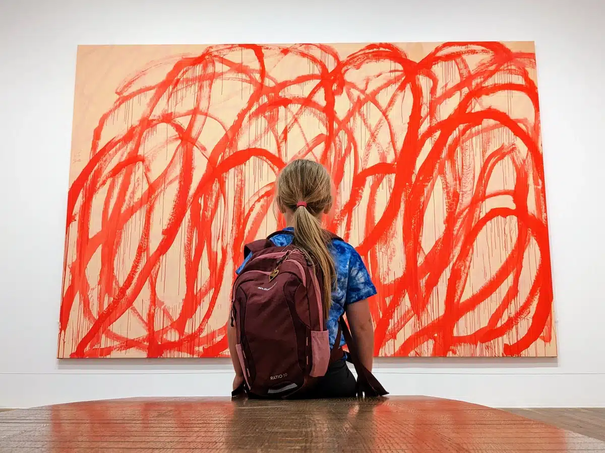 Eva taking in the artwork at Tate Modern