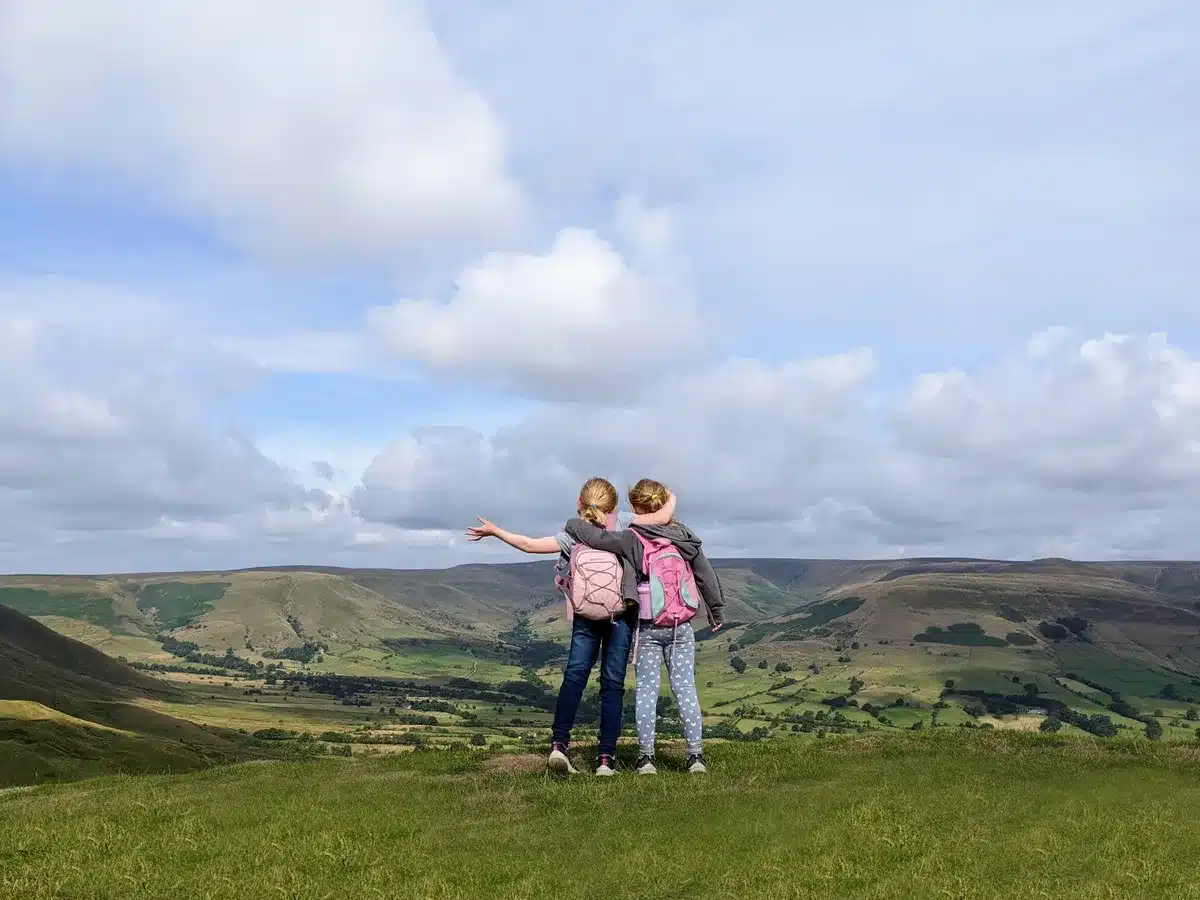 One of the best things to do in Castleton with kids - a walk up Mam Torr! 