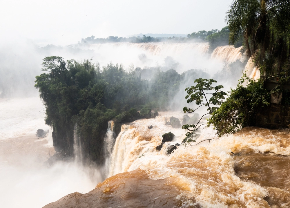 An image of Iguazu Falls Argentina after very heavy rain fall.