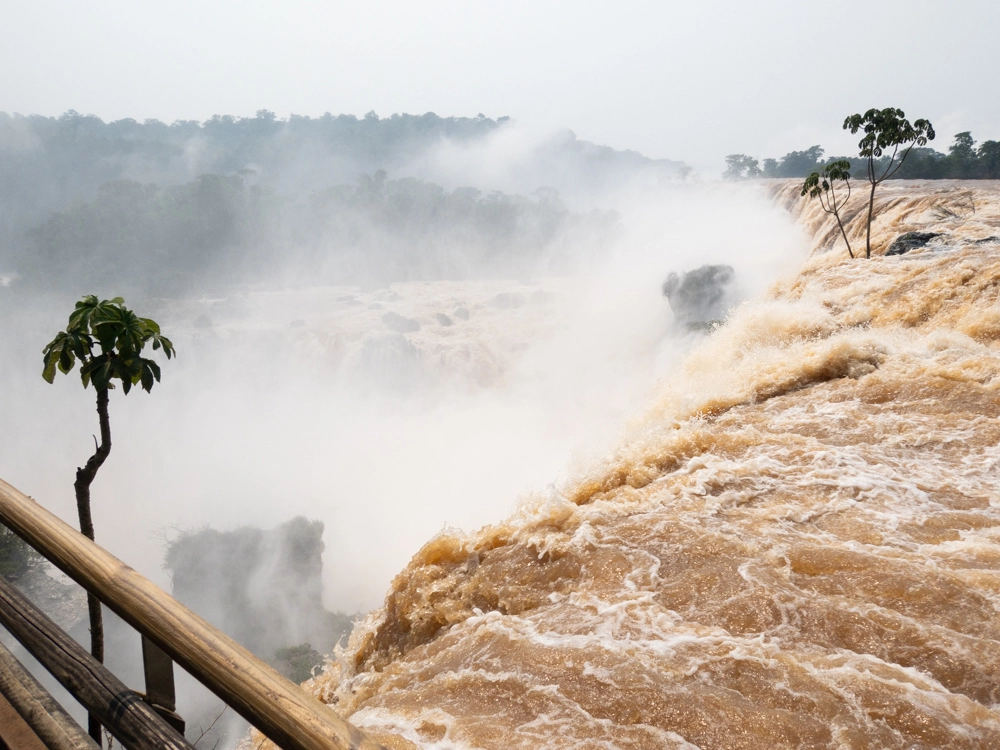 The Argentine side of Iguazu Falls after heavy rain. 