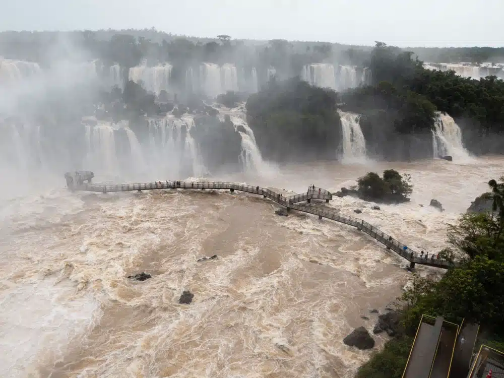 The Brazilian side of Iguazu Falls after heavy rain. 