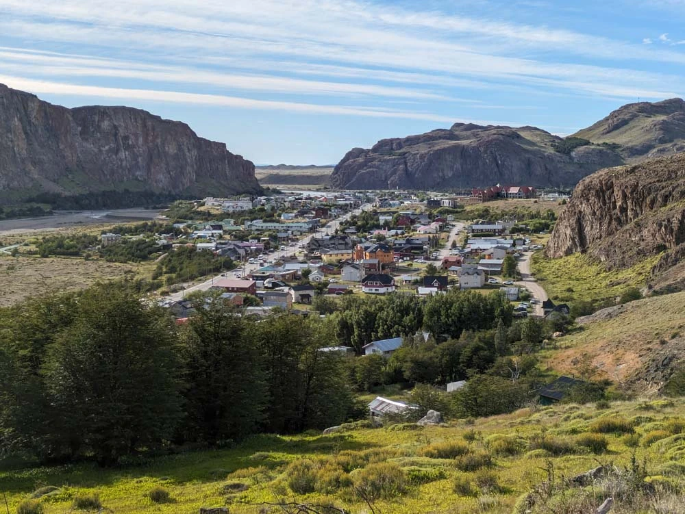 A view overlooking the town of El Chaltén