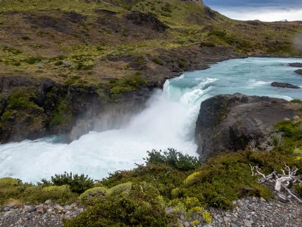 Salto Grande Water Fall in Torres Del Paine National Park with kids